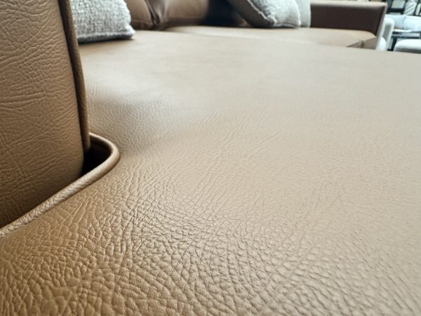 Tan Leather Left-Hand Chaise Corner Sofa + Matching Bench - Image 2