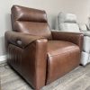 Chestnut Brown Leather Power Recliner Armchair (Factory Sample – One Only)