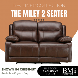 Miley 2 Seater Sofa with Power Recliner & Adjustable Headrest