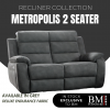 Metropolis 2-Seater Power Recliner Fabric Sofa with USB