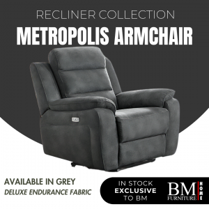 Metropolis Power Recliner Fabric Armchair with USB