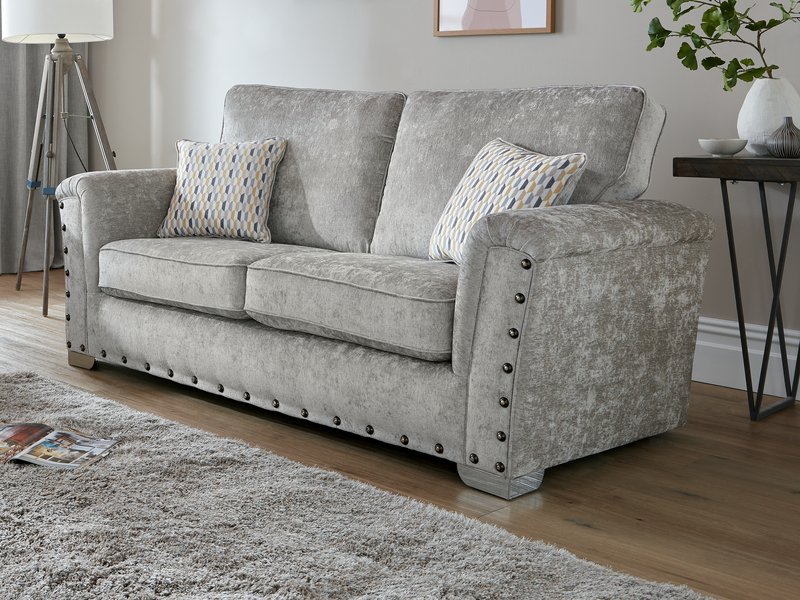 Tribeca bespoke sofa in silver fabric