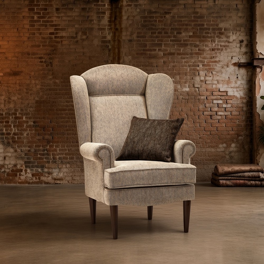 Sherborne Salisbury fireside chair with scroll arms and headroll back